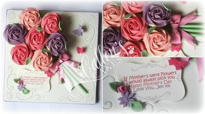 Mothers Day Floral Rose Cupcake Board Bouquet - Cake by Jen Savaris