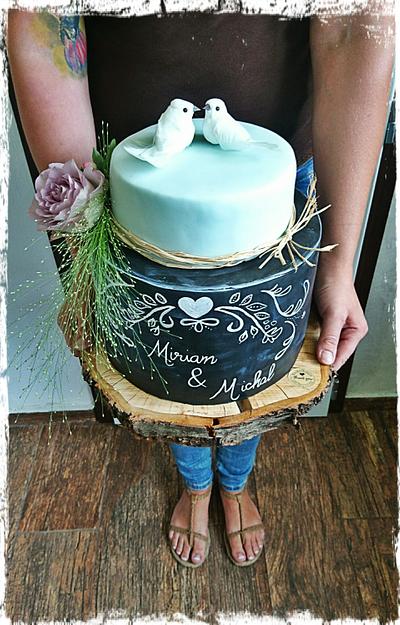 Chalkboard wedding cake - Cake by CakesByMisa
