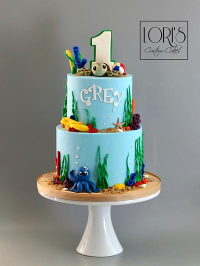 First birthday beach theme - Cake by Lori Mahoney (Lori's Custom Cakes) 