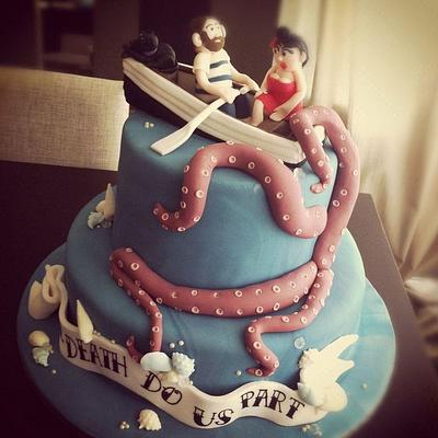 Retro Marine Wedding Cake - Cake by Licky Lips Cakes