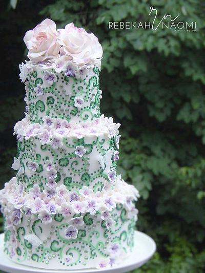 lime green and purple wedding cake - Cake by Rebekah Naomi Cake Design
