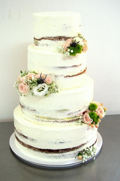Semi naked wedding cake - Cake by Marlotka