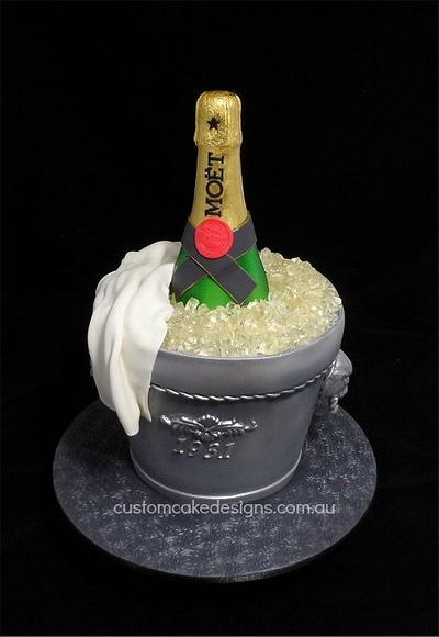 Moet Champagne in Ice Cake - Cake by Custom Cake Designs