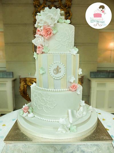 Floral Elegance Wedding Cake - Cake by Little Cake Fairy Dublin