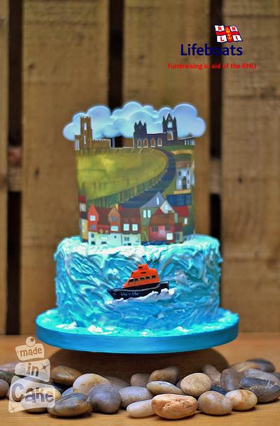 RNLI Cake Collaboration - Whitby Harbour Skyline - Cake by June