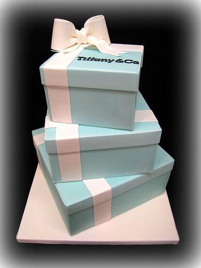 Tiffany Gift box Cake - Cake by DeVoliCakes