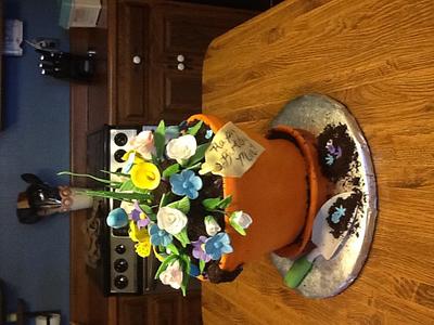 Mom's pot of flowers - Cake by kimma