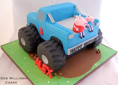 Peppa and George go monster trucking!! - Cake by Deb Williams Cakes