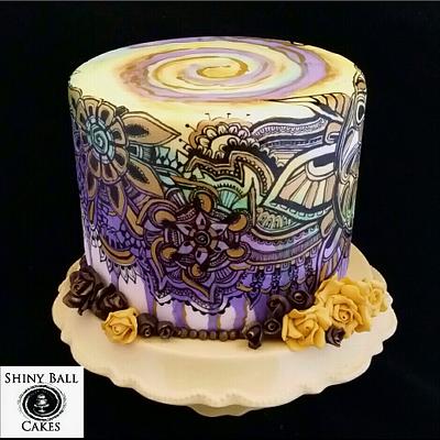 Doodle cake v 2.0 - Cake by Shiny Ball Cakes & Creations (Rose)