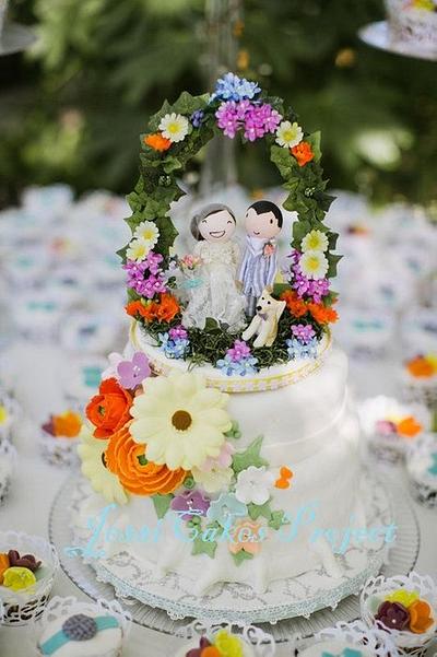 Garden Theme Wedding Cake - Cake by Josie Borlongan