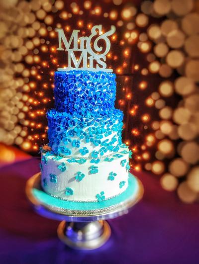 A Blue and silver wedding - Cake by Savitha Alexander
