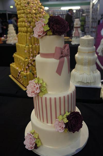Rose, Peony & Hydrangea Wedding Cake - Cake International Entry - Cake by Let's Eat Cake