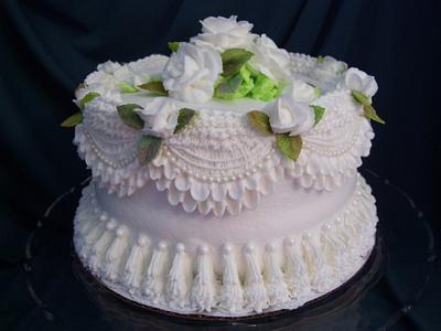 Victorian White on White - Cake by Linda Wolff
