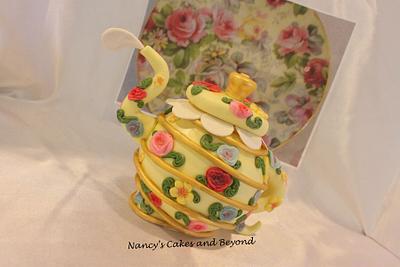 Tea Pot for Tea Party Themed birthday party - Cake by Nancy's Cakes and Beyond