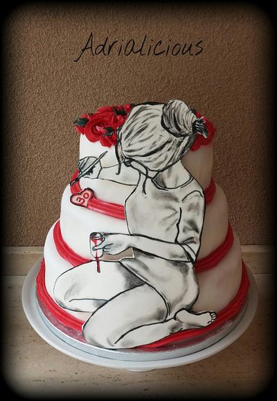 Me and i (painted cake)  - Cake by Adrialicious 