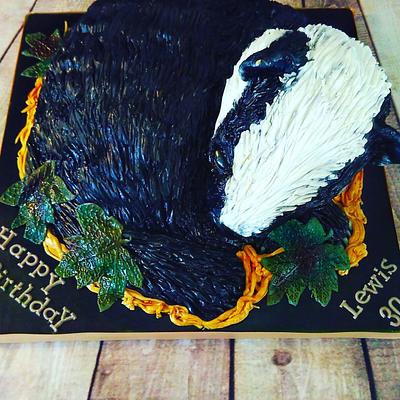 Bertie the baby sleeping badger  - Cake by Andrea 