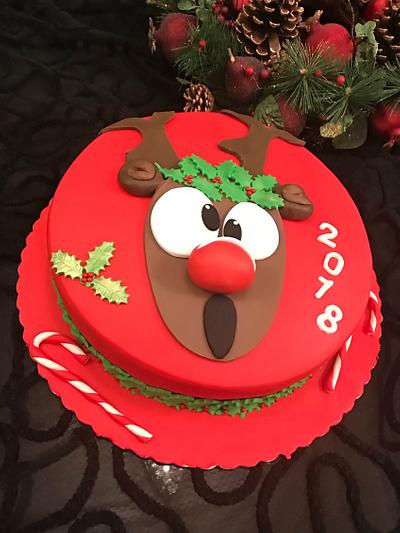 Rudolph - Cake by Myhomemadesugarcraft