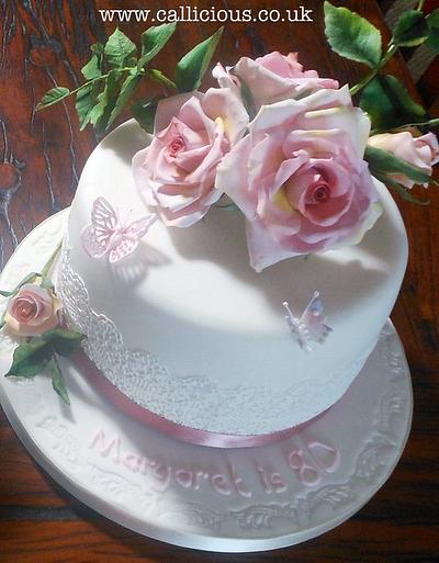 Two 80th's for Two Aunts  - Cake by Calli Creations