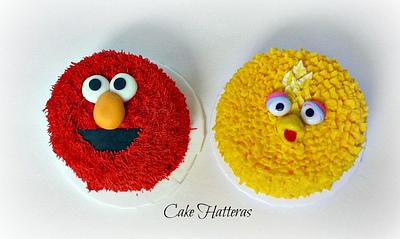 Sesame Birthday with Elmo and Big Bird Smash Cakes - Cake by Donna Tokazowski- Cake Hatteras, Martinsburg WV