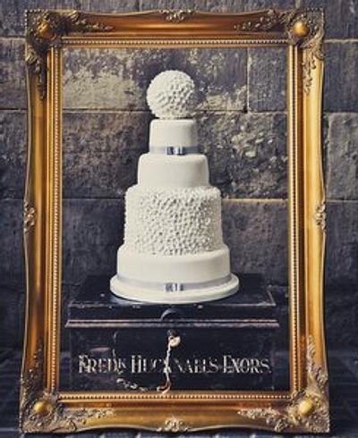 Four tier wedding cake with pomander ball & blossoms - Cake by Nicola Denbigh