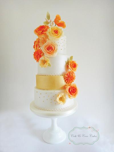 Dahlia Rose Wedding Cake - Cake by Cobi & Coco Cakes 