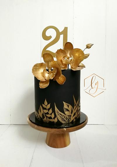 Black & Gold Beauty - Cake by Lulu Goh