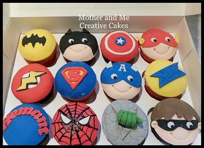 Fun Super Hero cupcakes  - Cake by Mother and Me Creative Cakes