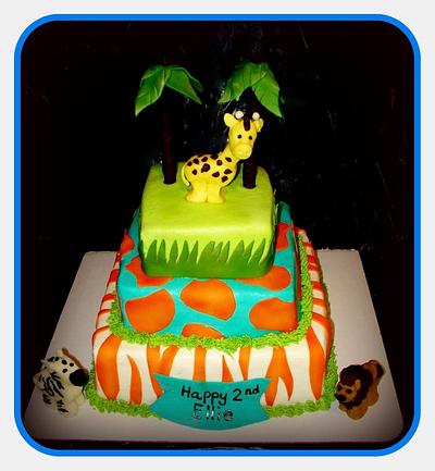 Whimsical Safari Birthday - Cake by Angel Rushing