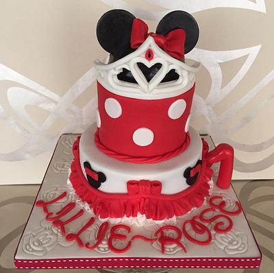 Mini mouse first birthday - Cake by Jill saunders