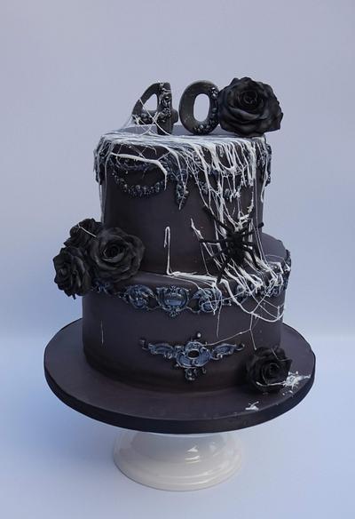 Black halloween birthday  - Cake by Olina Wolfs