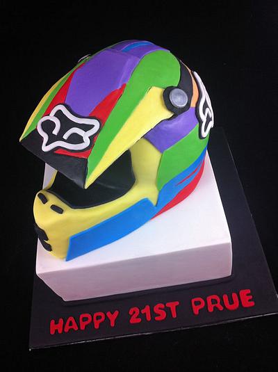 Motocross Helmet Cake - Cake by Lydia Evans