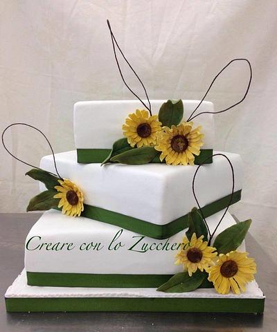 Sunflower Wedding Cake - Cake by Deborah