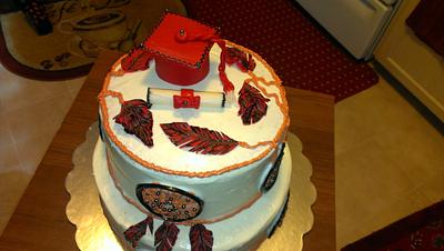 Dreamcatcher Graduation Cake - Cake by Bronecia (custom cakes)