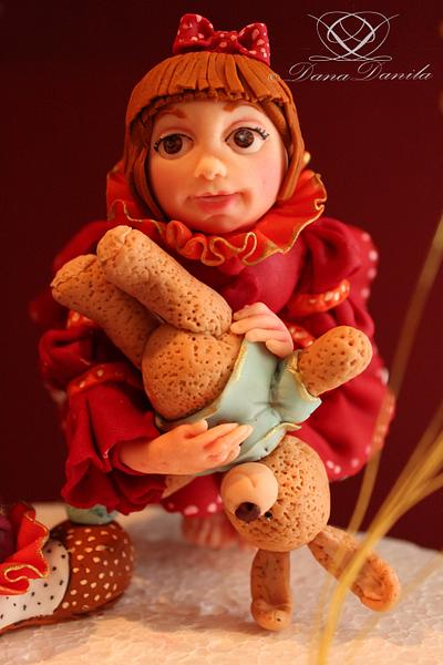 Fondant figure of the little girl and the harlequin - Cake by Dana Danila