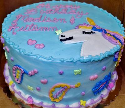 Unicorn buttercream cake - Cake by Nancys Fancys Cakes & Catering (Nancy Goolsby)