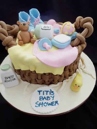 Baby shower basket - Cake by Brenda Williams