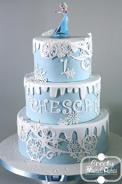 Elegant "Frozen" Cake - Cake by Cheeky Munch Cakes