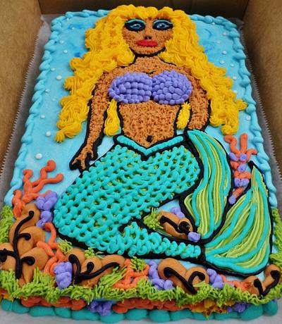Mermaid cake grown-up (100% buttercream) - Cake by Nancys Fancys Cakes & Catering (Nancy Goolsby)