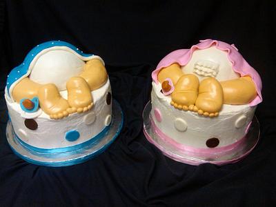 Twin Baby Butt Cakes     - Cake by Danielle