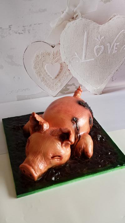 pig cake - Cake by Agnieszka