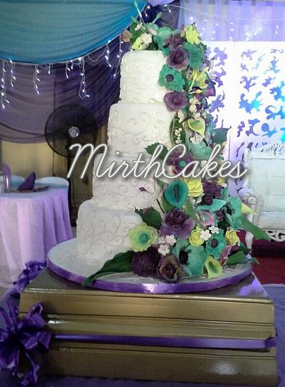 4 Tier Wedding Cake - Cake by Mirth Cakes
