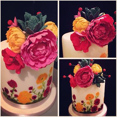 Flowers in Bloom - Cake by Domi @ CakePopsByDomi