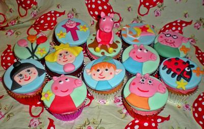 peppa pig and ben and holly cupcakes - Cake by Time for Tiffin 