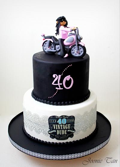 Biker Chick going 40 - Cake by Joonie Tan