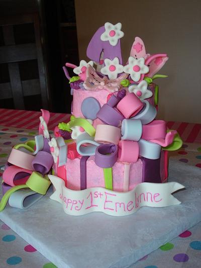 Whimsical 1st birthday cake - Cake by jenmac75