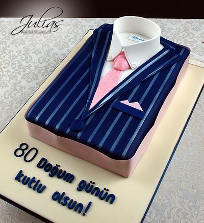 80th Birthday cake Pinstripe Suit - Cake by Premierbakes (Julia)