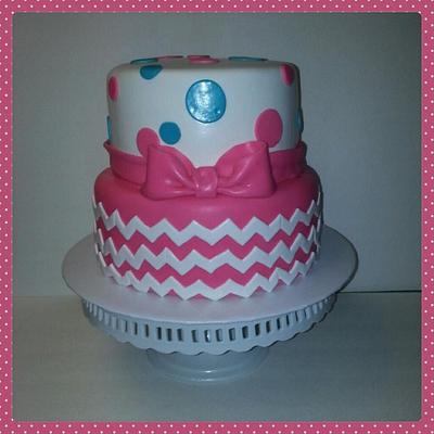 Chevron Baby Shower Cake - Cake by For the Love of Cake