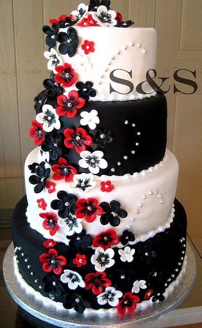 black, white and red - Cake by Sarah H Mograbee