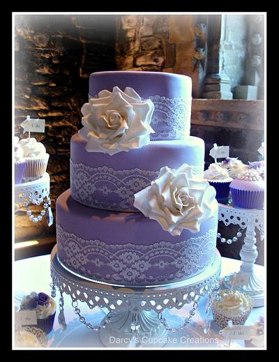 Shabby Chic Wedding - Cake by DarcysCupcakes