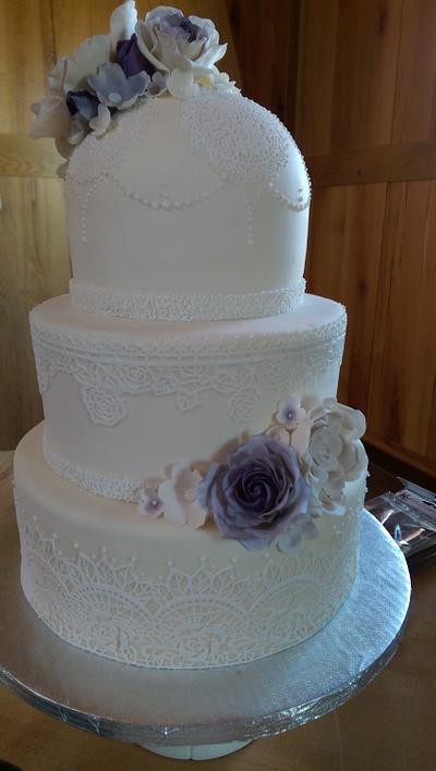 Wedding Wisteria Vintage Lace - Cake by SugarLumpsCCC